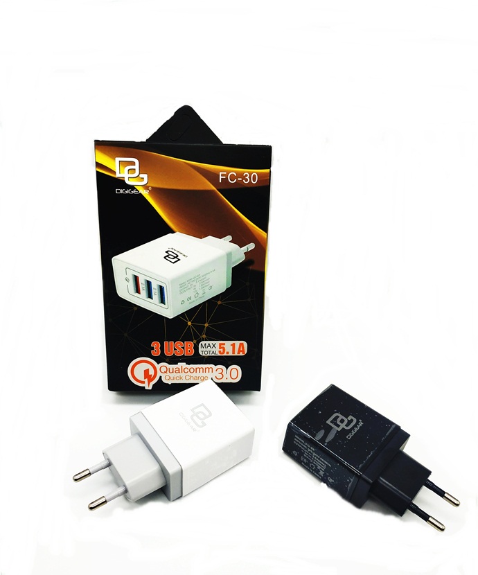 DIGIGEAR Charger Quick Charging QC 3.0 3 USB PORT